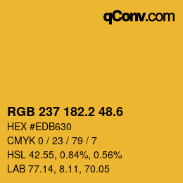 カラーコード: RGB 237 182.2 48.6 | qconv.com