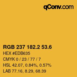 カラーコード: RGB 237 182.2 53.6 | qconv.com