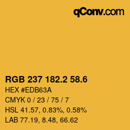 カラーコード: RGB 237 182.2 58.6 | qconv.com