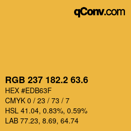 カラーコード: RGB 237 182.2 63.6 | qconv.com