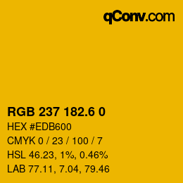 カラーコード: RGB 237 182.6 0 | qconv.com