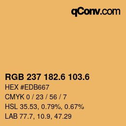 カラーコード: RGB 237 182.6 103.6 | qconv.com