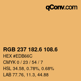 カラーコード: RGB 237 182.6 108.6 | qconv.com