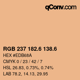 カラーコード: RGB 237 182.6 138.6 | qconv.com