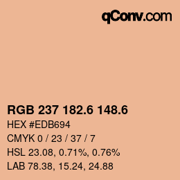 カラーコード: RGB 237 182.6 148.6 | qconv.com