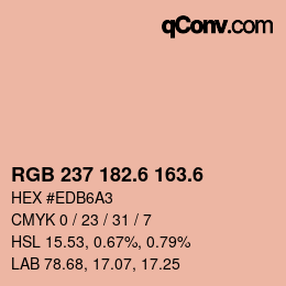 カラーコード: RGB 237 182.6 163.6 | qconv.com