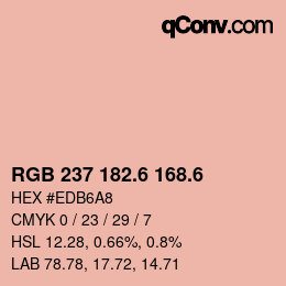 カラーコード: RGB 237 182.6 168.6 | qconv.com