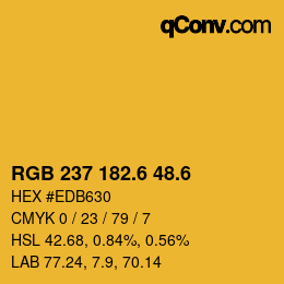 カラーコード: RGB 237 182.6 48.6 | qconv.com