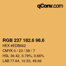 カラーコード: RGB 237 182.6 98.6 | qconv.com