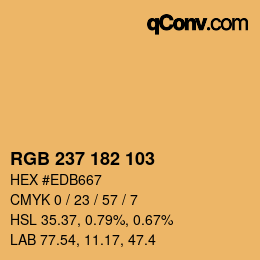 Color code: RGB 237 182 103 | qconv.com