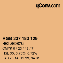 カラーコード: RGB 237 183 129 | qconv.com