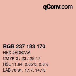 カラーコード: RGB 237 183 170 | qconv.com