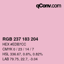 カラーコード: RGB 237 183 204 | qconv.com