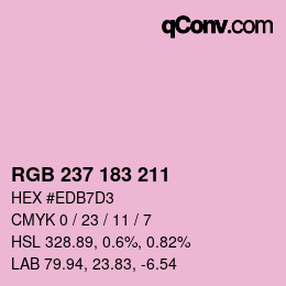 Color code: RGB 237 183 211 | qconv.com