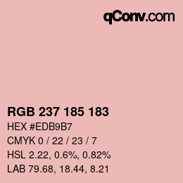 Color code: RGB 237 185 183 | qconv.com