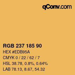 Color code: RGB 237 185 90 | qconv.com