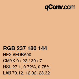 Color code: RGB 237 186 144 | qconv.com