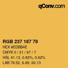 カラーコード: RGB 237 187 78 | qconv.com