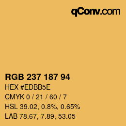 Código de color: RGB 237 187 94 | qconv.com