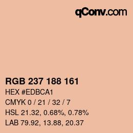 颜色代码: RGB 237 188 161 | qconv.com