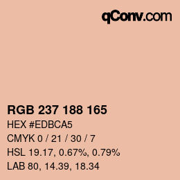 カラーコード: RGB 237 188 165 | qconv.com