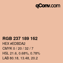 颜色代码: RGB 237 189 162 | qconv.com