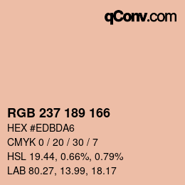 Color code: RGB 237 189 166 | qconv.com