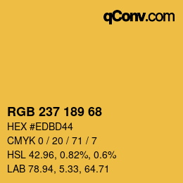 Color code: RGB 237 189 68 | qconv.com