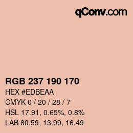 Color code: RGB 237 190 170 | qconv.com