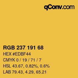 Color code: RGB 237 191 68 | qconv.com