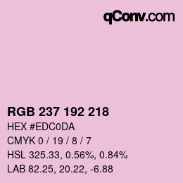 カラーコード: RGB 237 192 218 | qconv.com