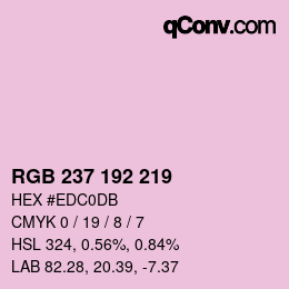 Farbcode: RGB 237 192 219 | qconv.com