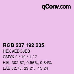 カラーコード: RGB 237 192 235 | qconv.com