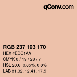 颜色代码: RGB 237 193 170 | qconv.com