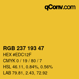カラーコード: RGB 237 193 47 | qconv.com
