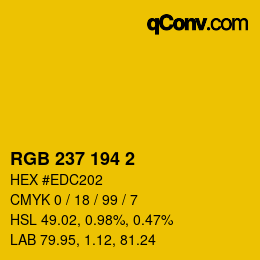 Color code: RGB 237 194 2 | qconv.com