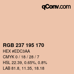 Código de color: RGB 237 195 170 | qconv.com