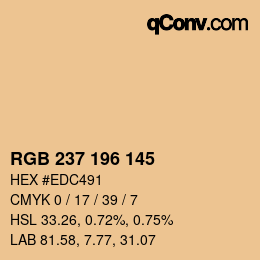 Color code: RGB 237 196 145 | qconv.com