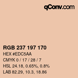 颜色代码: RGB 237 197 170 | qconv.com