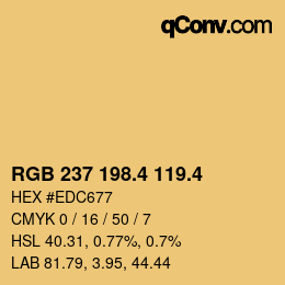 カラーコード: RGB 237 198.4 119.4 | qconv.com