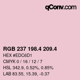 カラーコード: RGB 237 198.4 209.4 | qconv.com