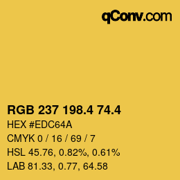カラーコード: RGB 237 198.4 74.4 | qconv.com