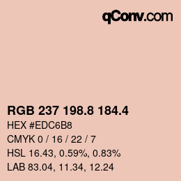 カラーコード: RGB 237 198.8 184.4 | qconv.com