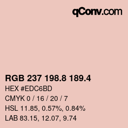 カラーコード: RGB 237 198.8 189.4 | qconv.com
