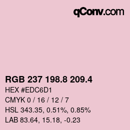 カラーコード: RGB 237 198.8 209.4 | qconv.com