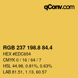 カラーコード: RGB 237 198.8 84.4 | qconv.com