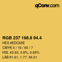 カラーコード: RGB 237 198.8 94.4 | qconv.com