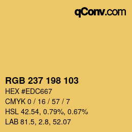 Color code: RGB 237 198 103 | qconv.com