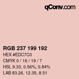 Color code: RGB 237 199 192 | qconv.com