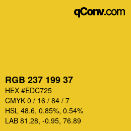 Color code: RGB 237 199 37 | qconv.com